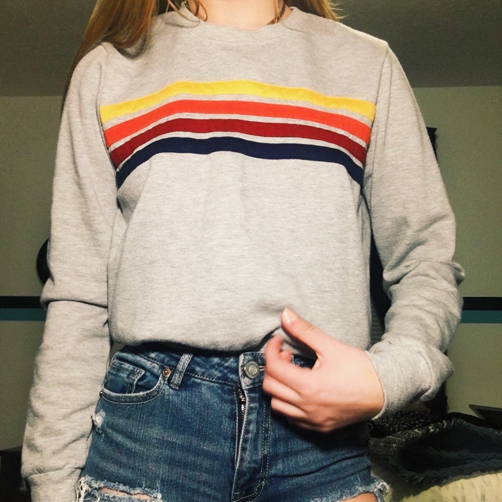 forever 21 striped crewneck - Picture 1 of 1